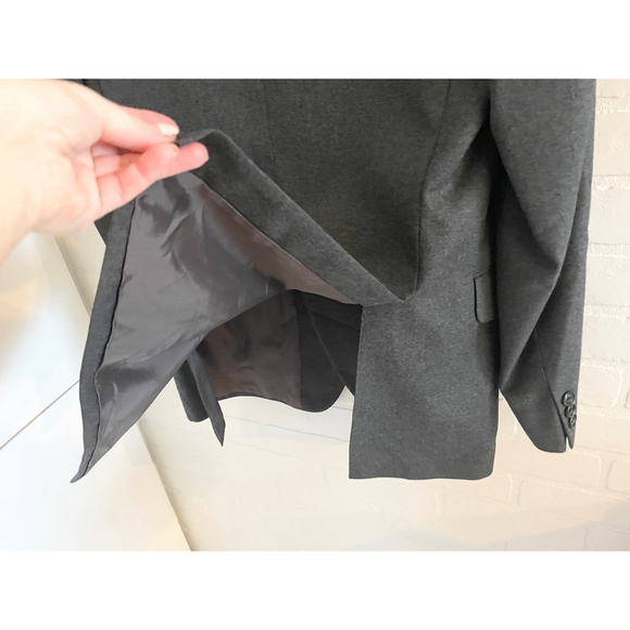 Yves Saint-Laurent Vintage Designer Blazer Tailored Wool 2-Button Gray 42R - Picture 12 of 13